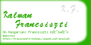 kalman francsiszti business card
